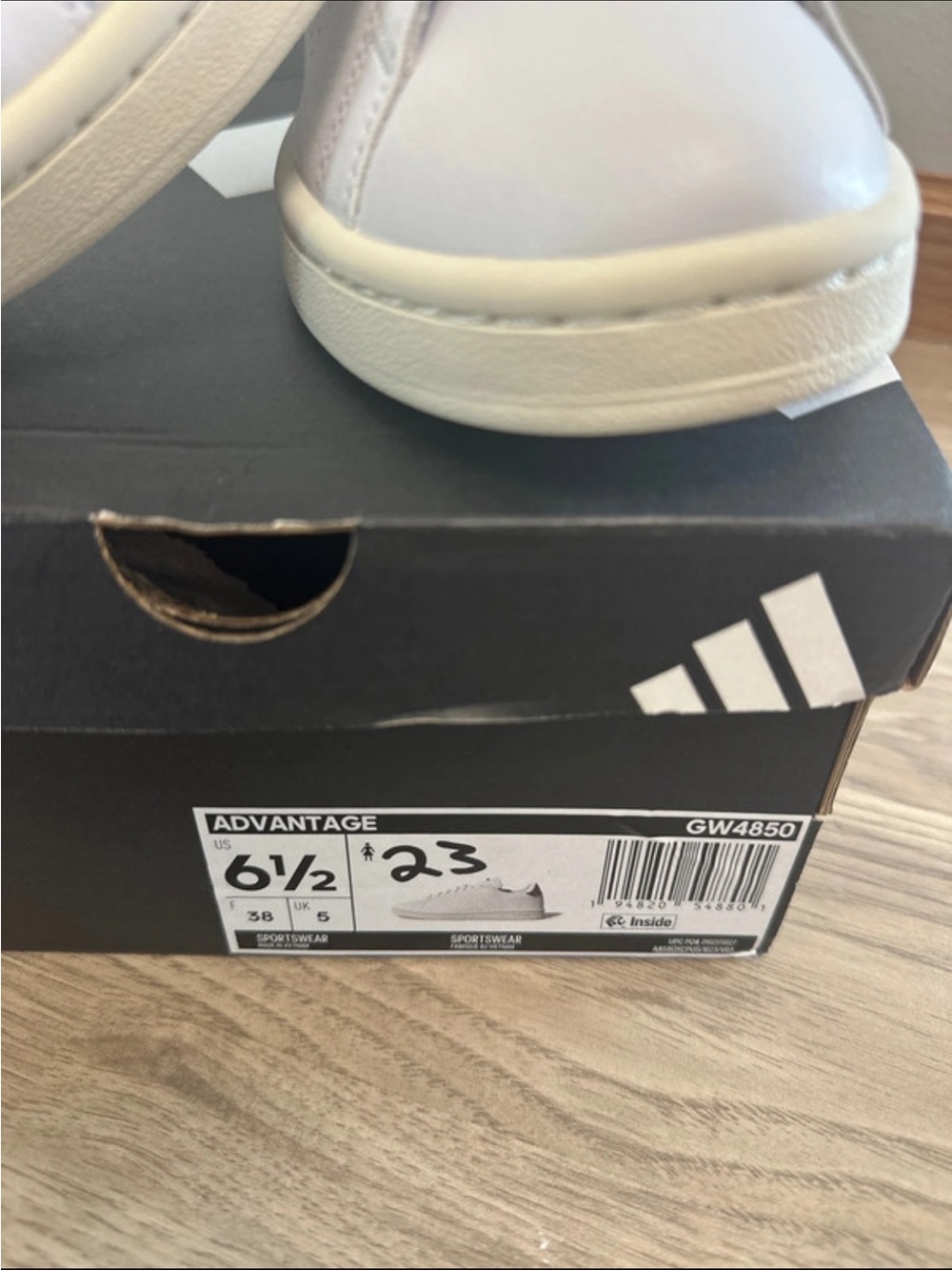 adidas White Sneakers with Leopard Heel Detail - Picture 9 of 9